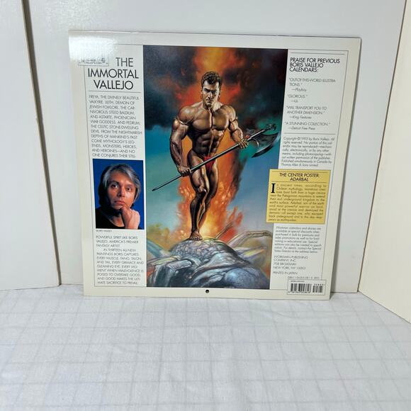 Vintage 1994 Boris Vallejo Mythology Calendar Unused same dates again in 2033 - Picture 4 of 16